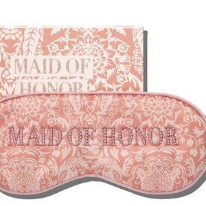 New Slip Maid of Honor Silk Sleep Mask Pink Floral Pattern